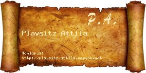 Plavsitz Attila névjegykártya