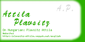 attila plavsitz business card